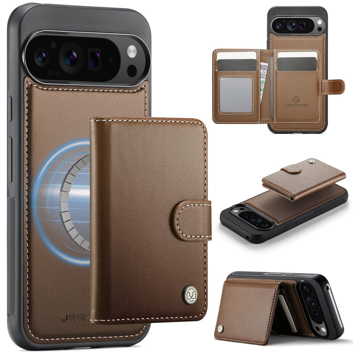 RFID Blocking Detachable Magsafe Card Holder Phone Case for Pixel 9 Pro XL