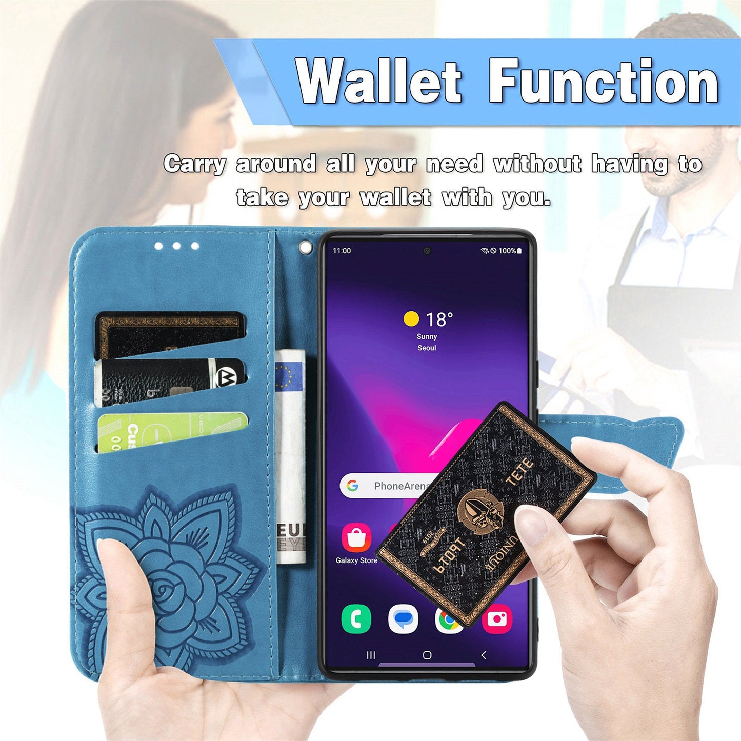 Embossed Butterfly Wallet Flip Case for Samsung Galaxy S25 Ultra